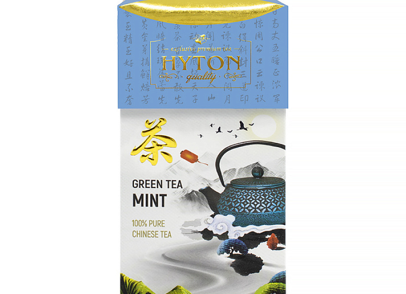 Чай зеленый HYTON Китайский С МЯТОЙ 90г 1/24